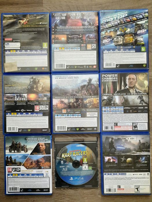Лот ігор для Sony PS4/5: Тачки 3, Star Wars, Witcher 3, Gran Turismo.