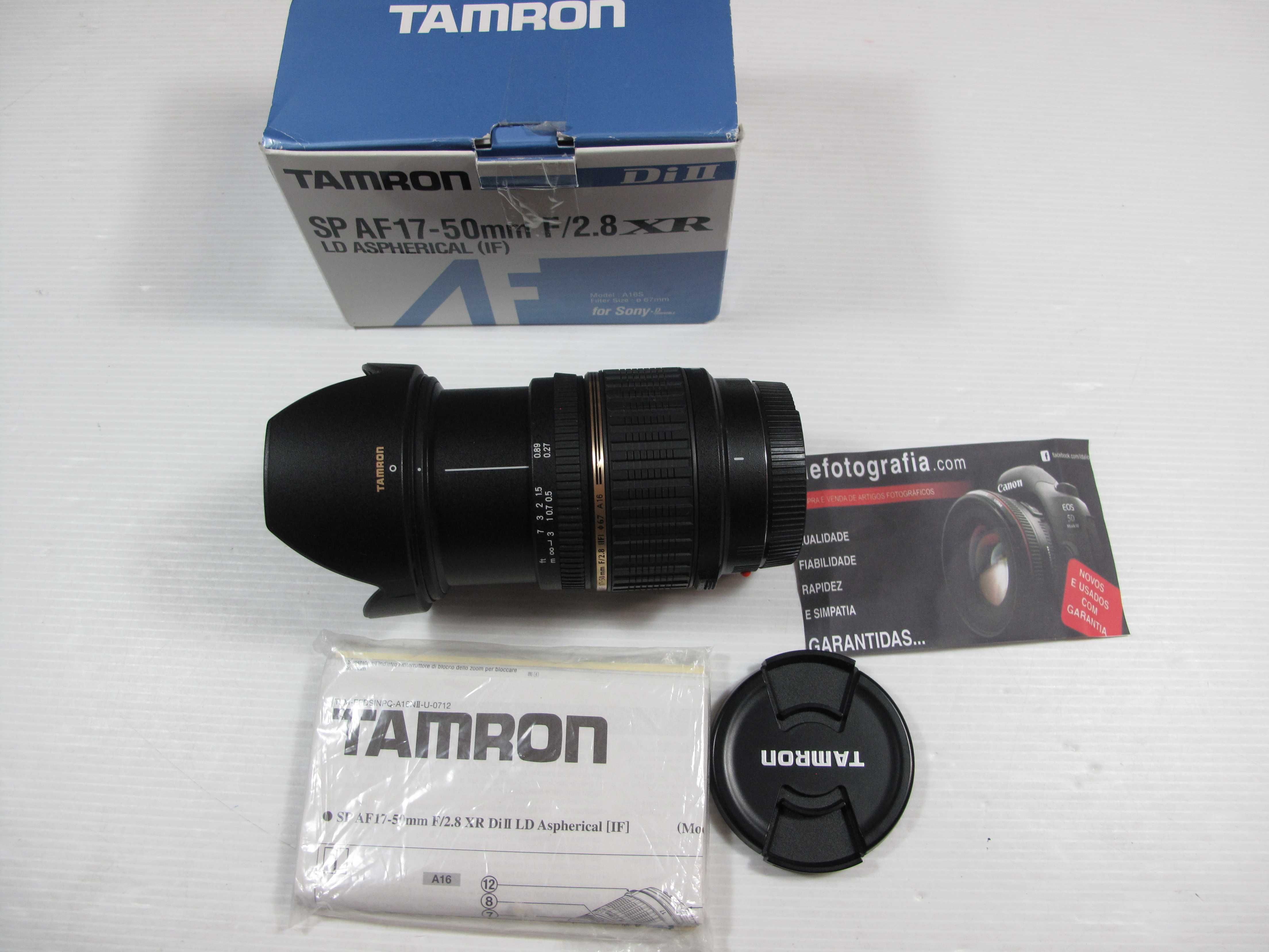 Tamron 17-50mm 2.8 para SONY na caixa estado TOP