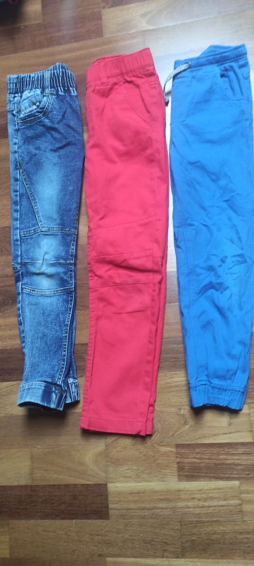 Mega paka spodni chłopięcych 128 cm czerwone jeans