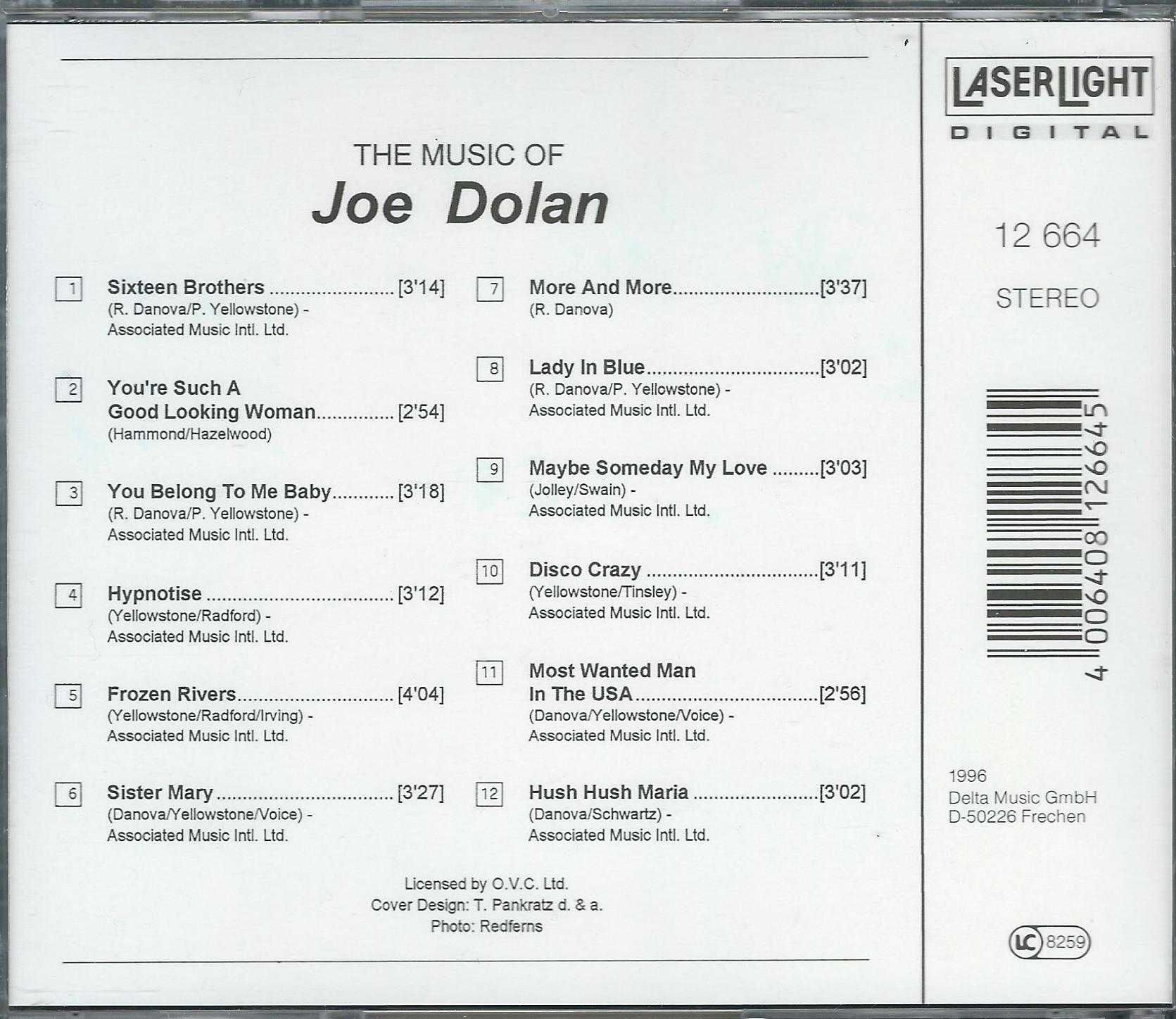 CD Joe Dolan - The Music Of Joe Dolan (1993) (LaserLight Digital)