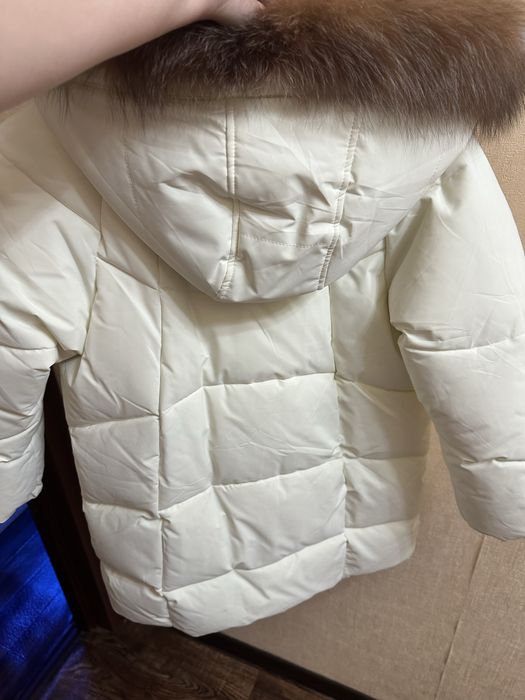 Куртка, пальто, зимове для дівчинки Feiying J-05 134 см Молочний