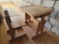 Дитяча парта стіл + стілець дерев'яний регульована