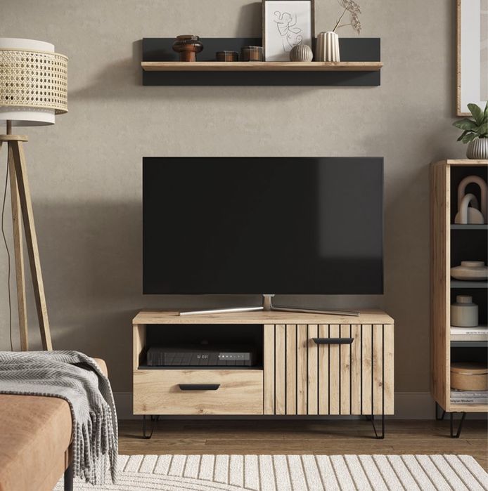 Szafka pod telewizor lowboard szuflada drzwiczki brązowa Vicco