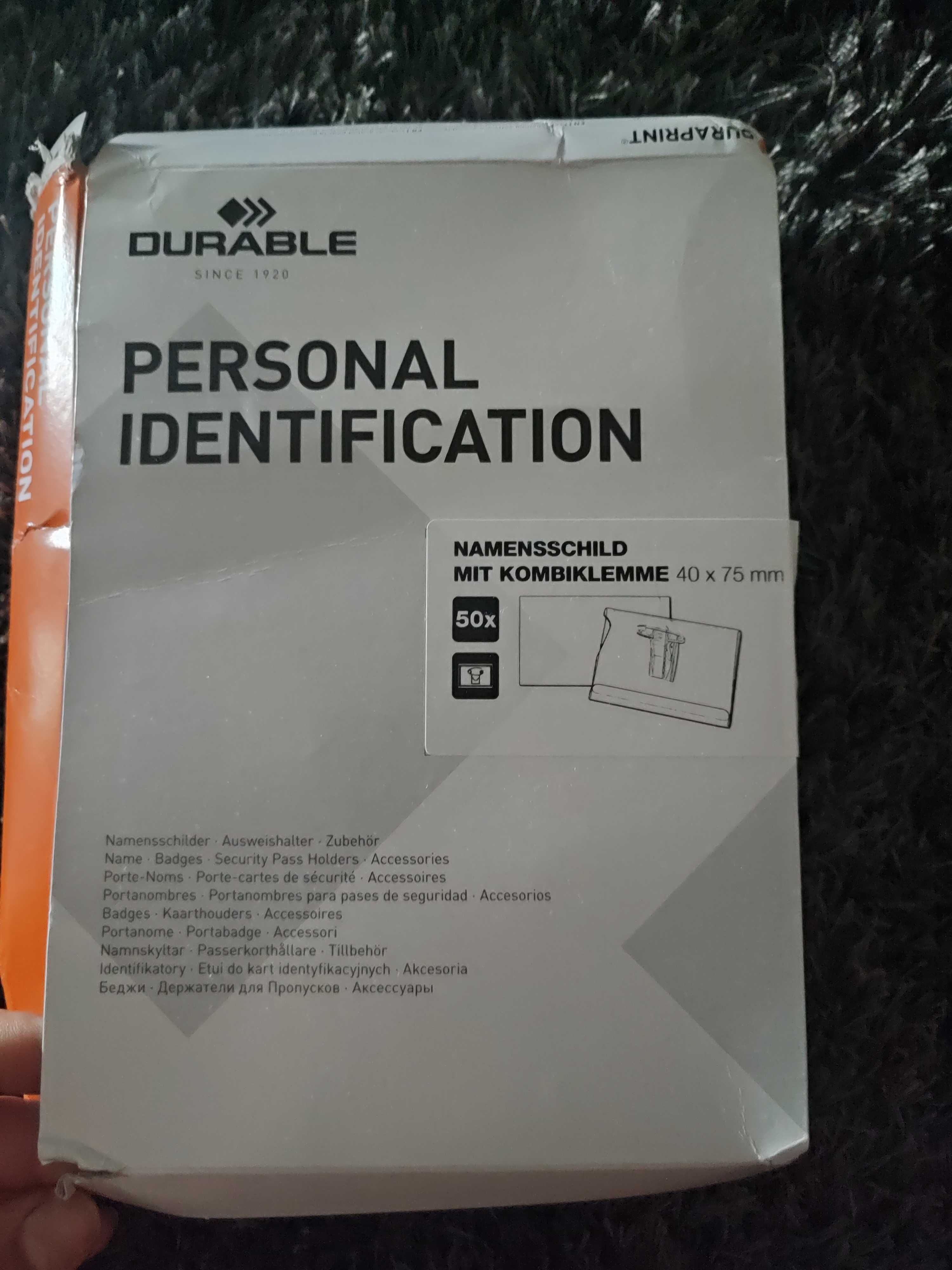Identyfikator personalny 50 szt z klipsami
