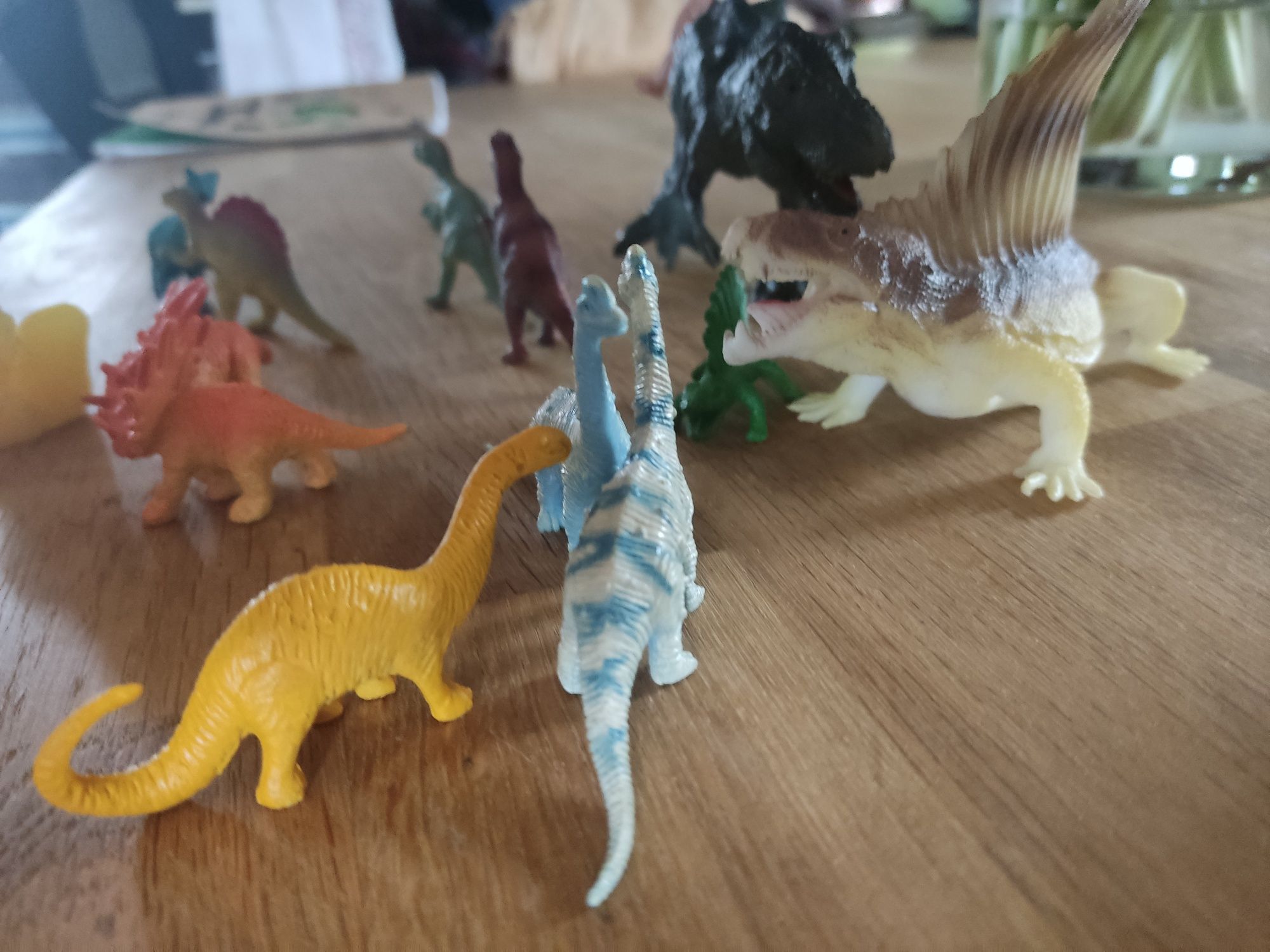 Zestaw dinozaurów dużych i malych