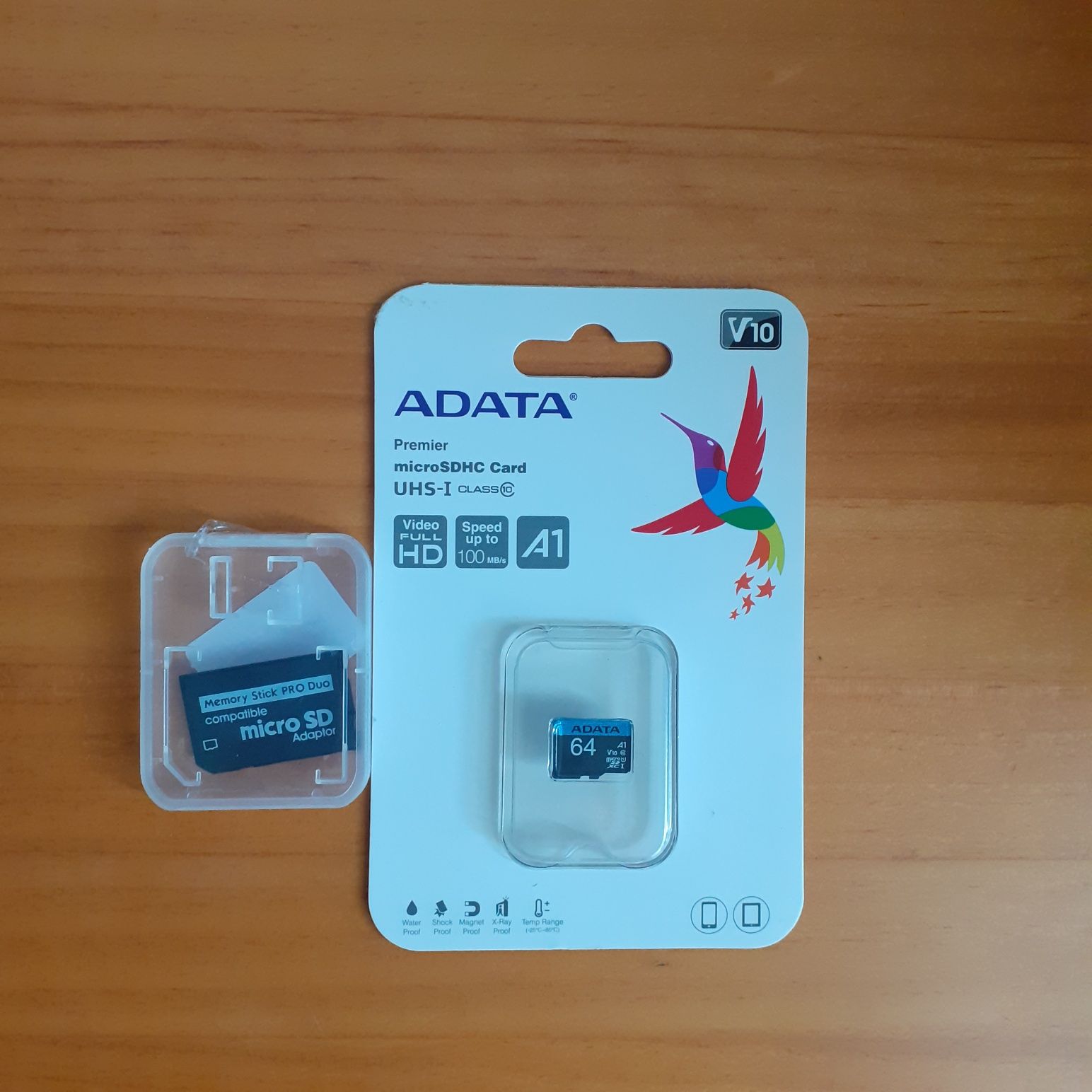 Micro SD 64gb e adaptador memory stick pro duo