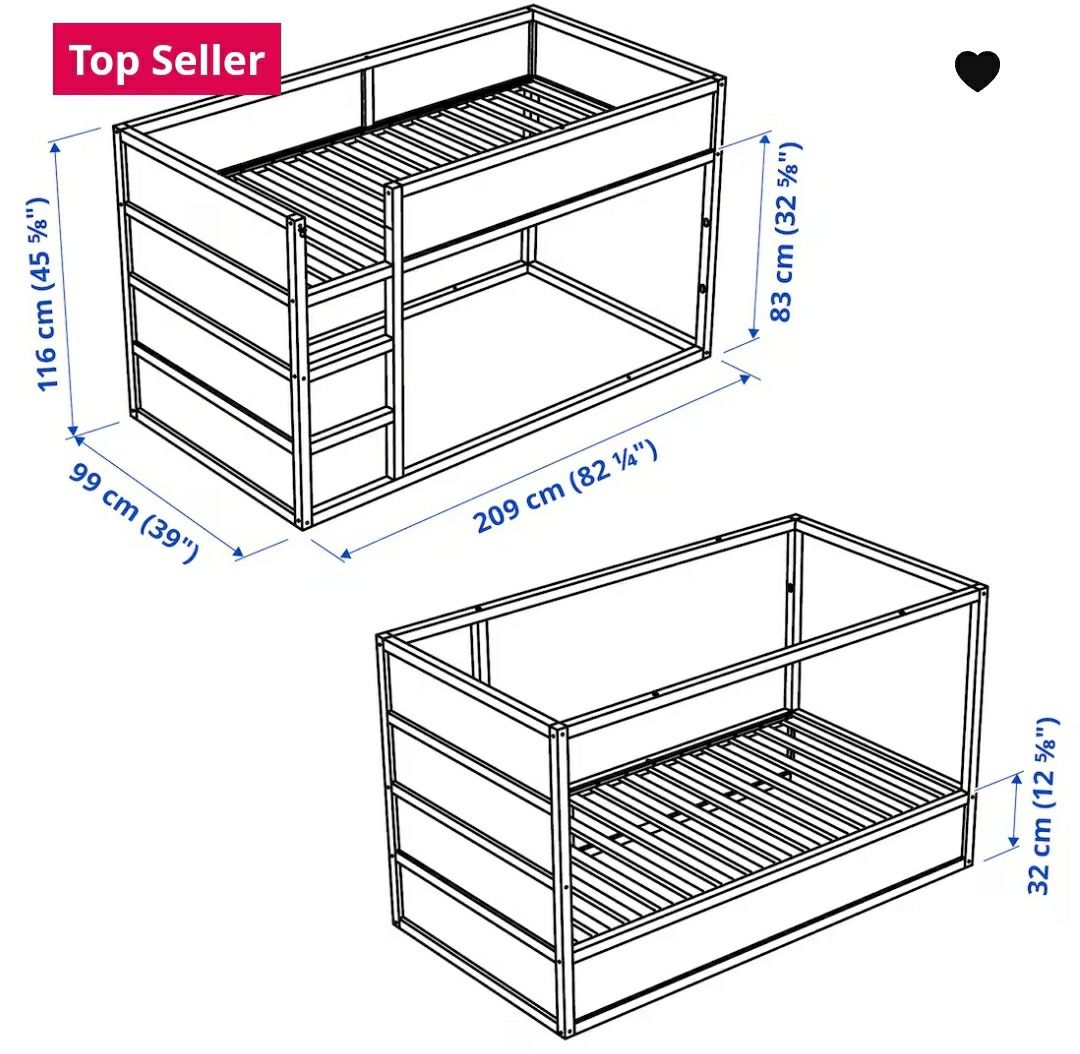 IKEA KURA łóżko piętrowe dwustronne 2w1