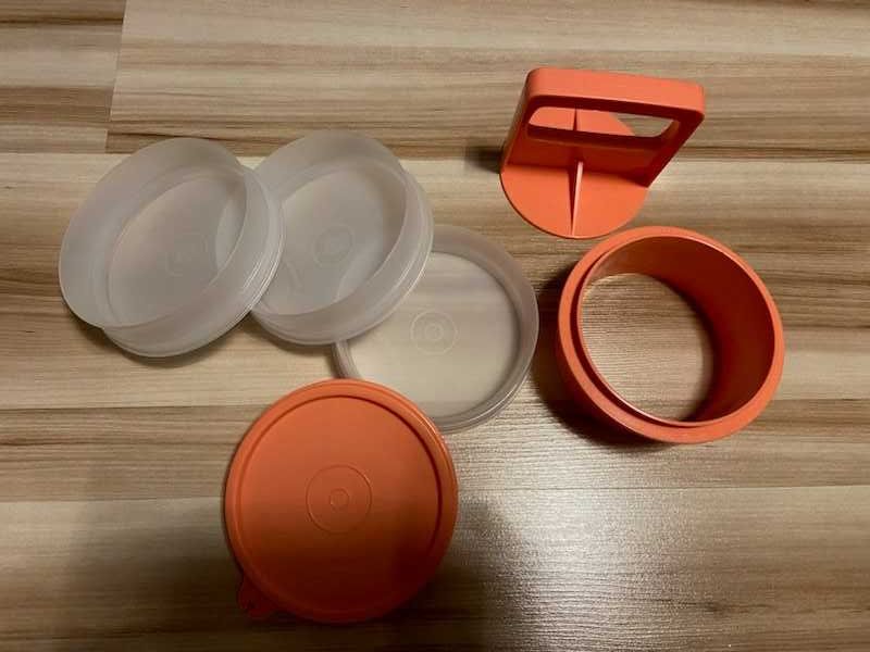 Tupperware praska do Hamburgera + zestaw miseczek NOWE