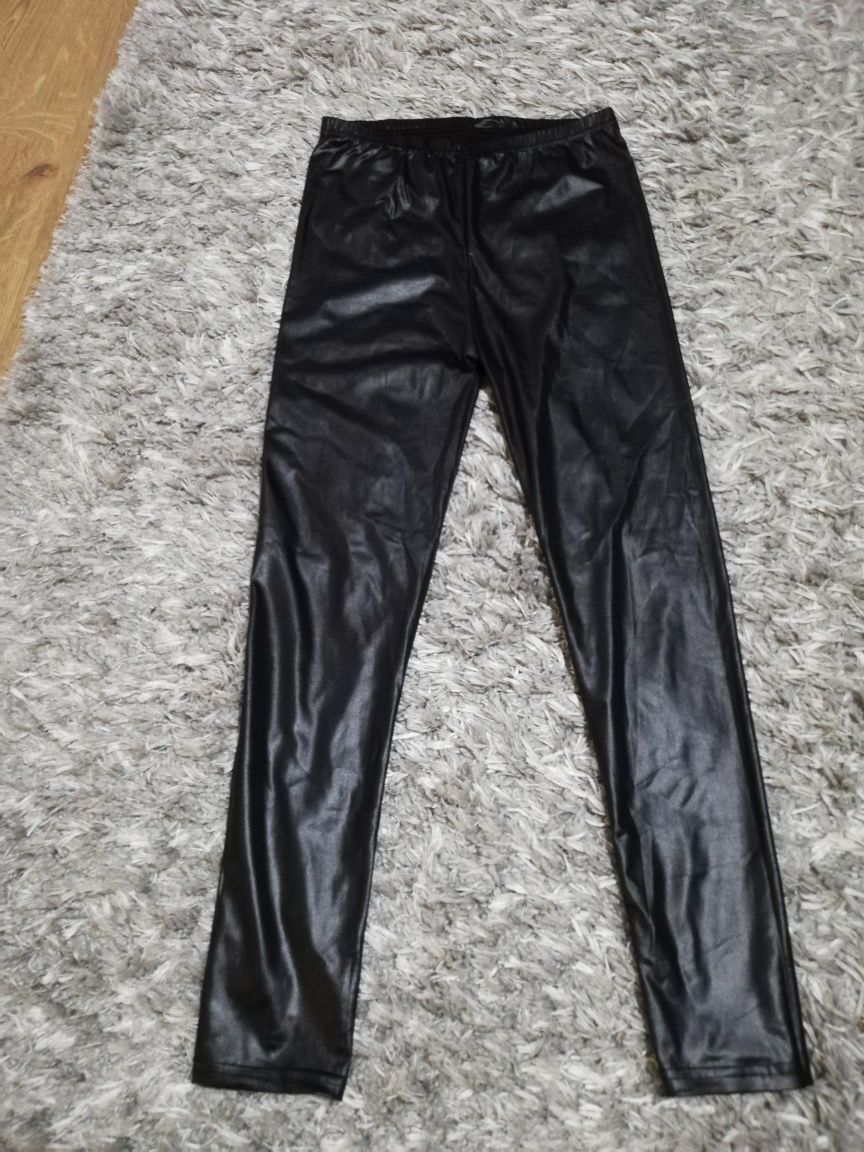Czarne leginsy legginsy połyskujące r. XL/XXL