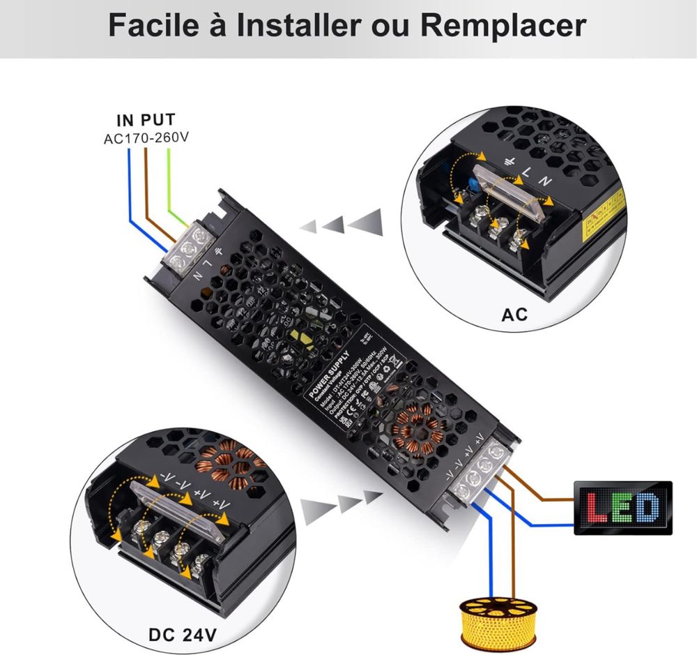 Zasilacz do LED REYLAX DT-NT24V-300W