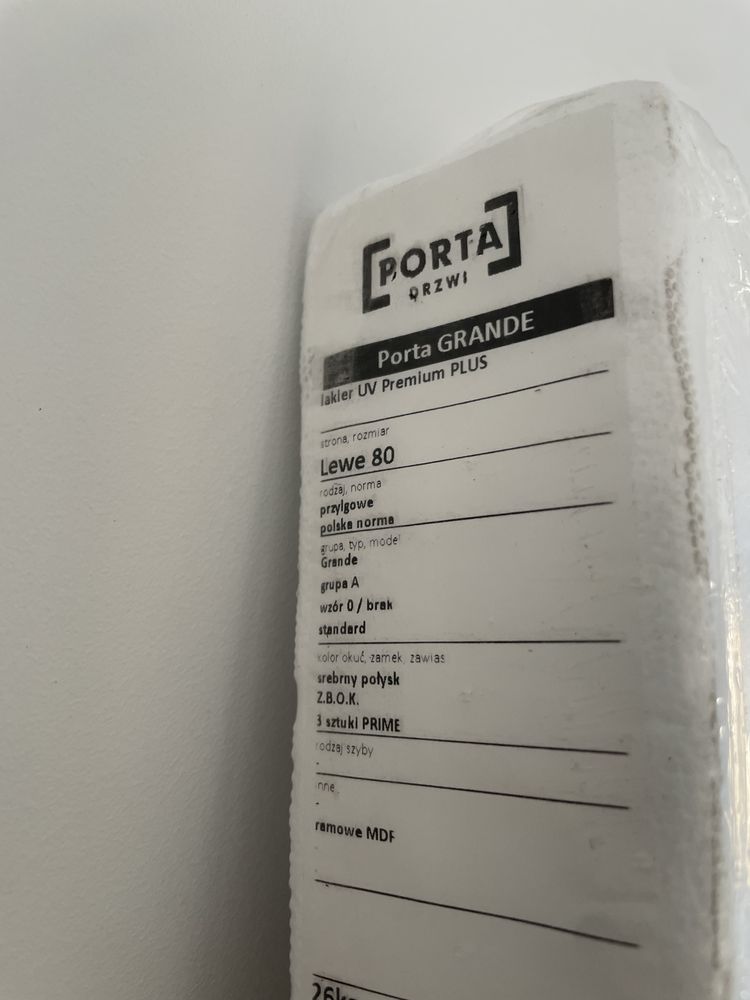 Drzwi Porta Grande szare 80 lewe - nowe