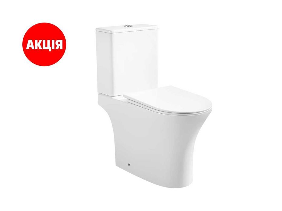 АКЦІЯ! Унітаз підлоговий безобідковий овальний. Найкращий варіант.