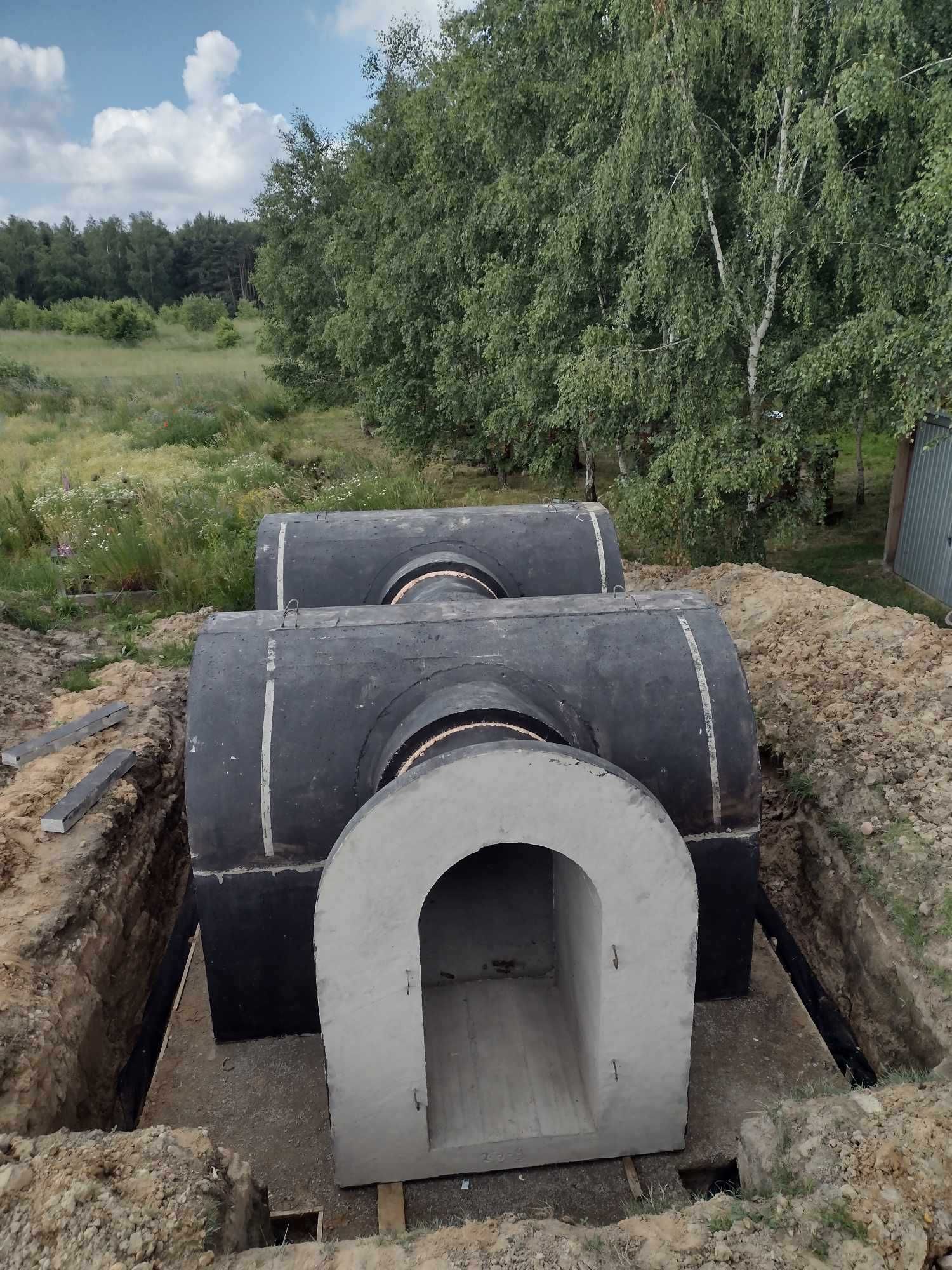 piwnica łączona 2x 350/240 betonowa ogrodowa wentylacja schody