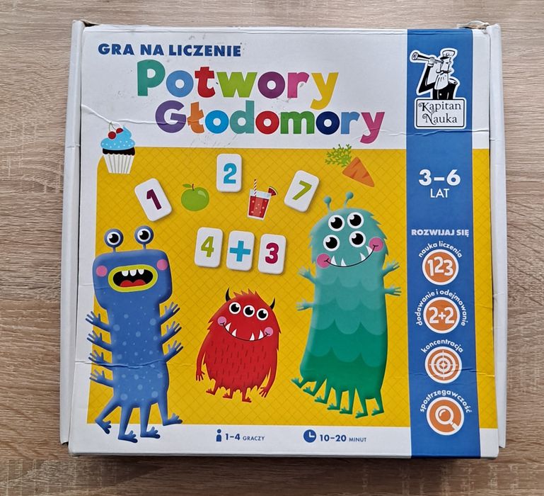 Gra Potwory Głodomory, Gra na liczenie, Kapitan Nauka 3-6 lat
