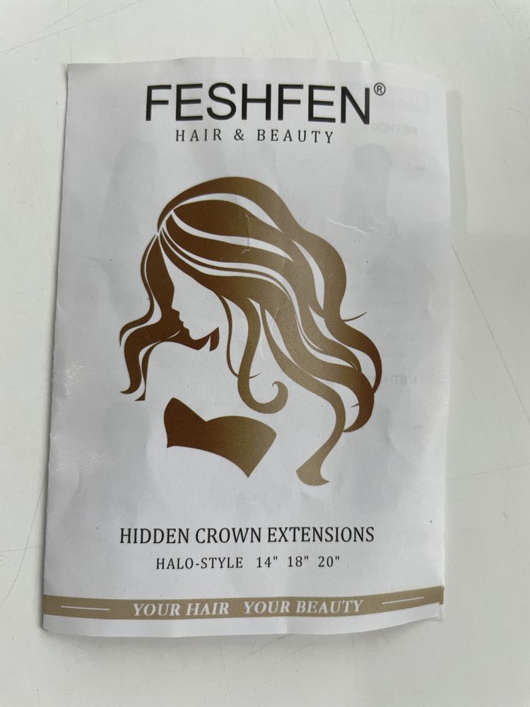 Накладка на волосся,Feshfen, hair&beauty велика, на заколіках,