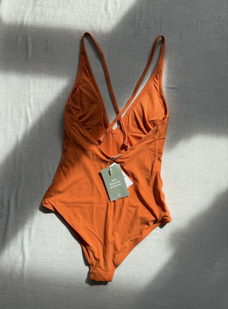 Nowy strój kąpielowy jednoczęściowy pomarańczowy hm h&m xs body