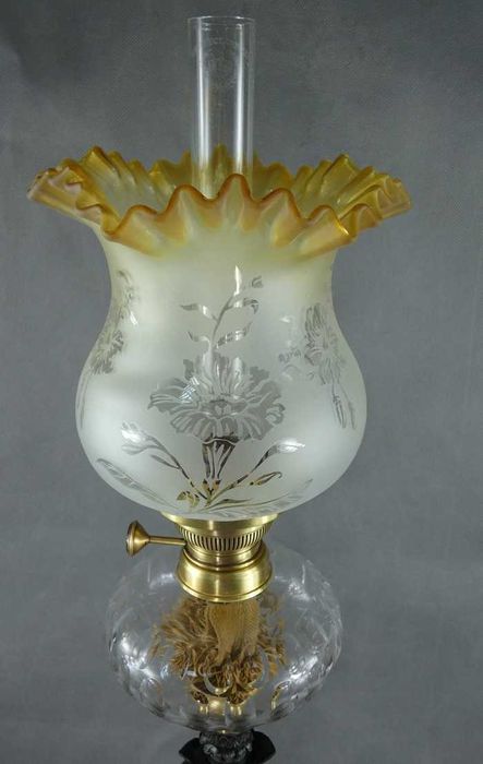 Figuralna Lampa naftowa AMOR Putto brenner HS kominek klosz 78 cm