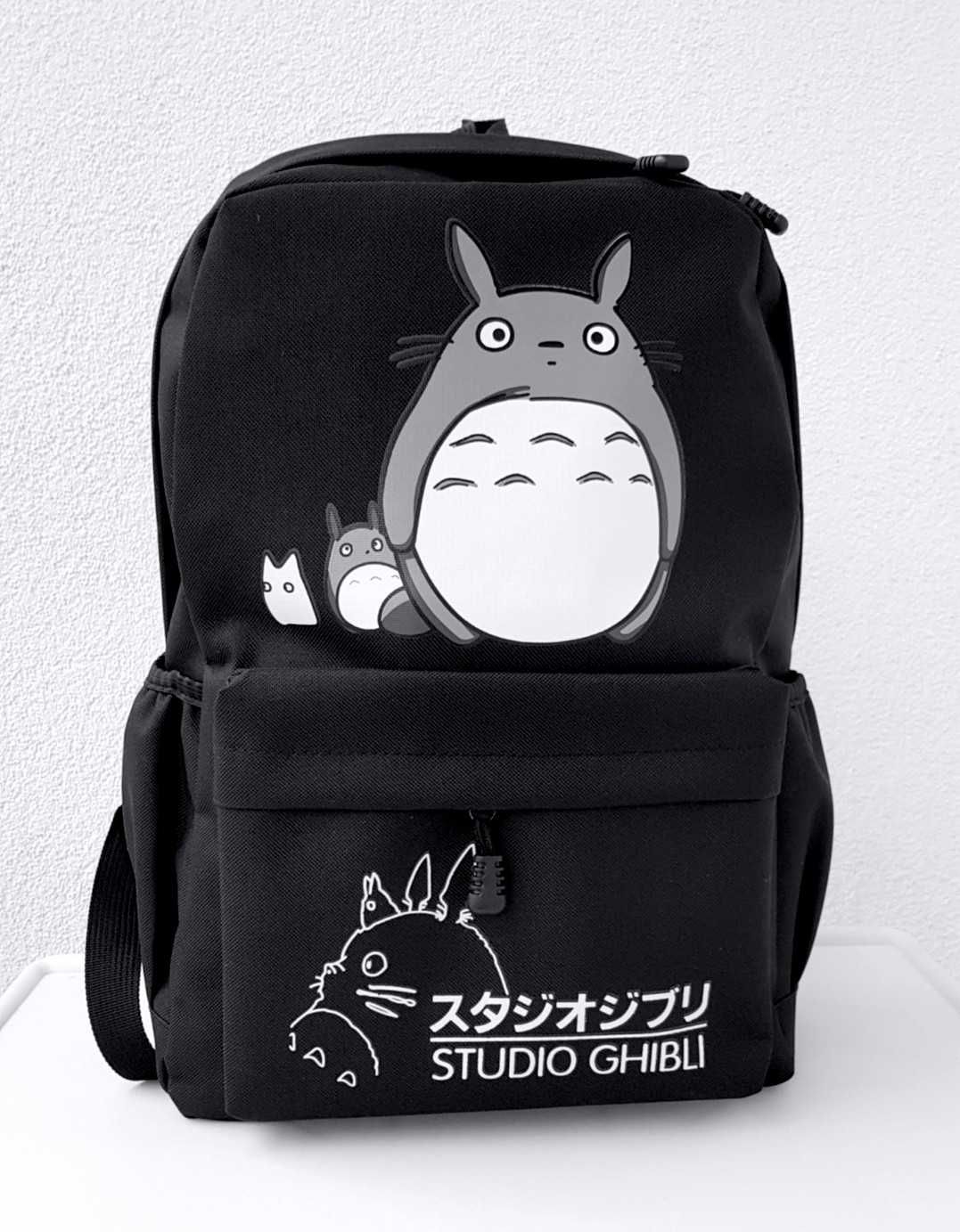 Duży plecak z motywem Totoro Nowy anime czarny