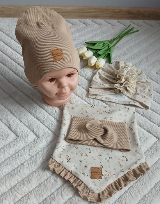 Czapka turban chusta i opaska handmade