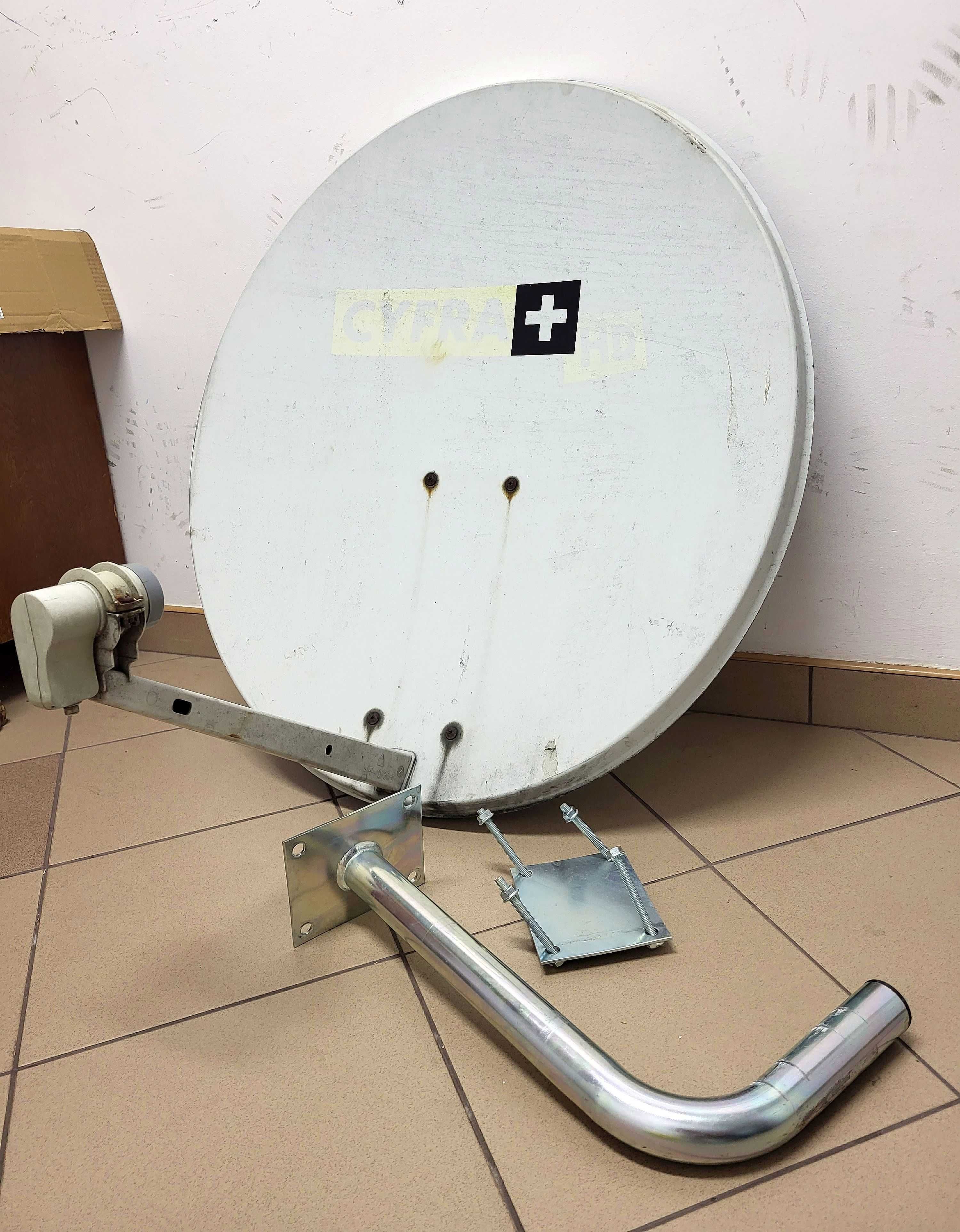 Antena satelitarna 80cm konwerter uchwyt komplet