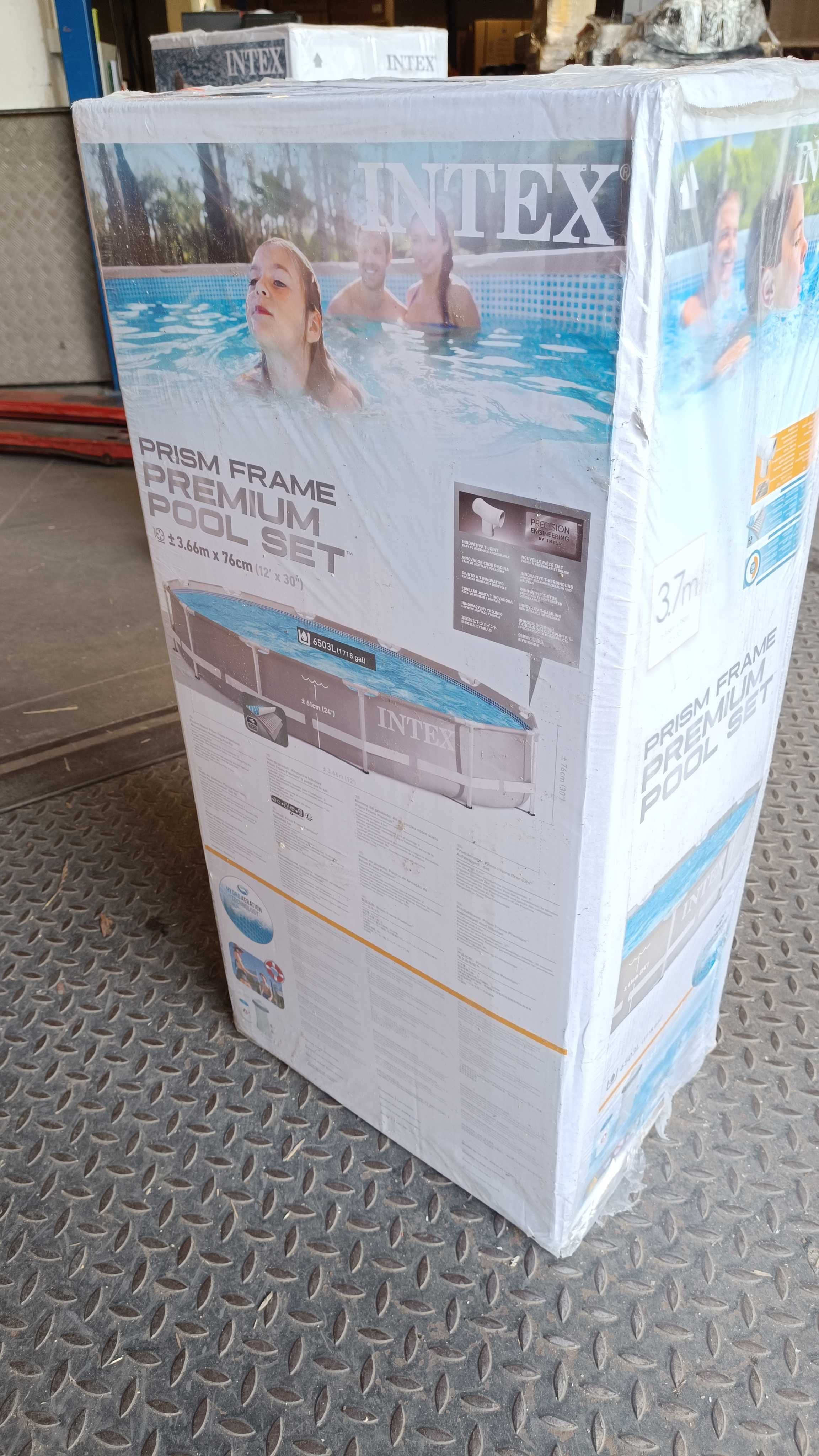 Kurier GRATIS,Intex 26712NP Basen stelażowy Prism z pompą 366cm x 76cm