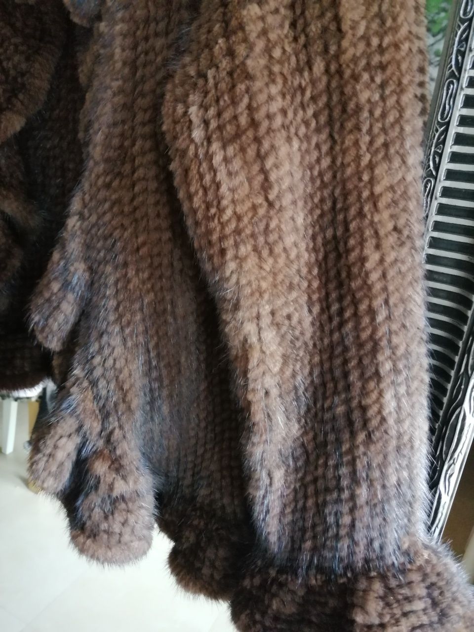 Sweter narzutka katanka norki dziergane