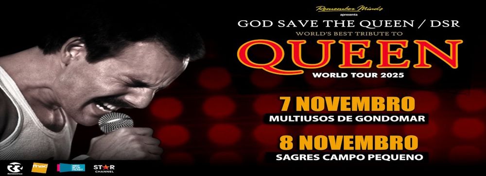 Bilhete God save the queen lisboa 8/11/2025