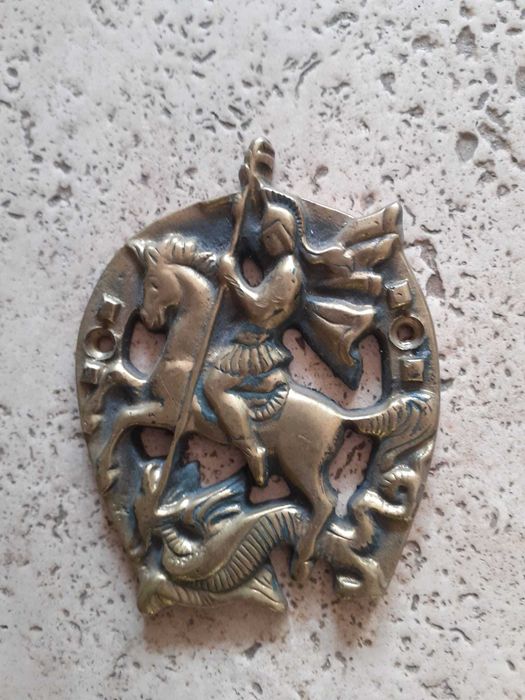 święty Michał - plakieta mosiężna