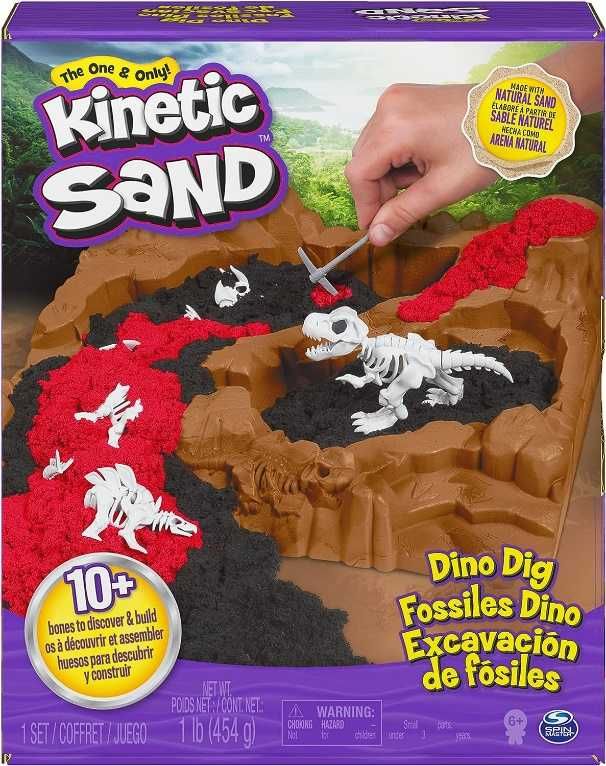 Kinetic Sand,  dinozaurami z 10 ukrytymi w piasku kinetycznym