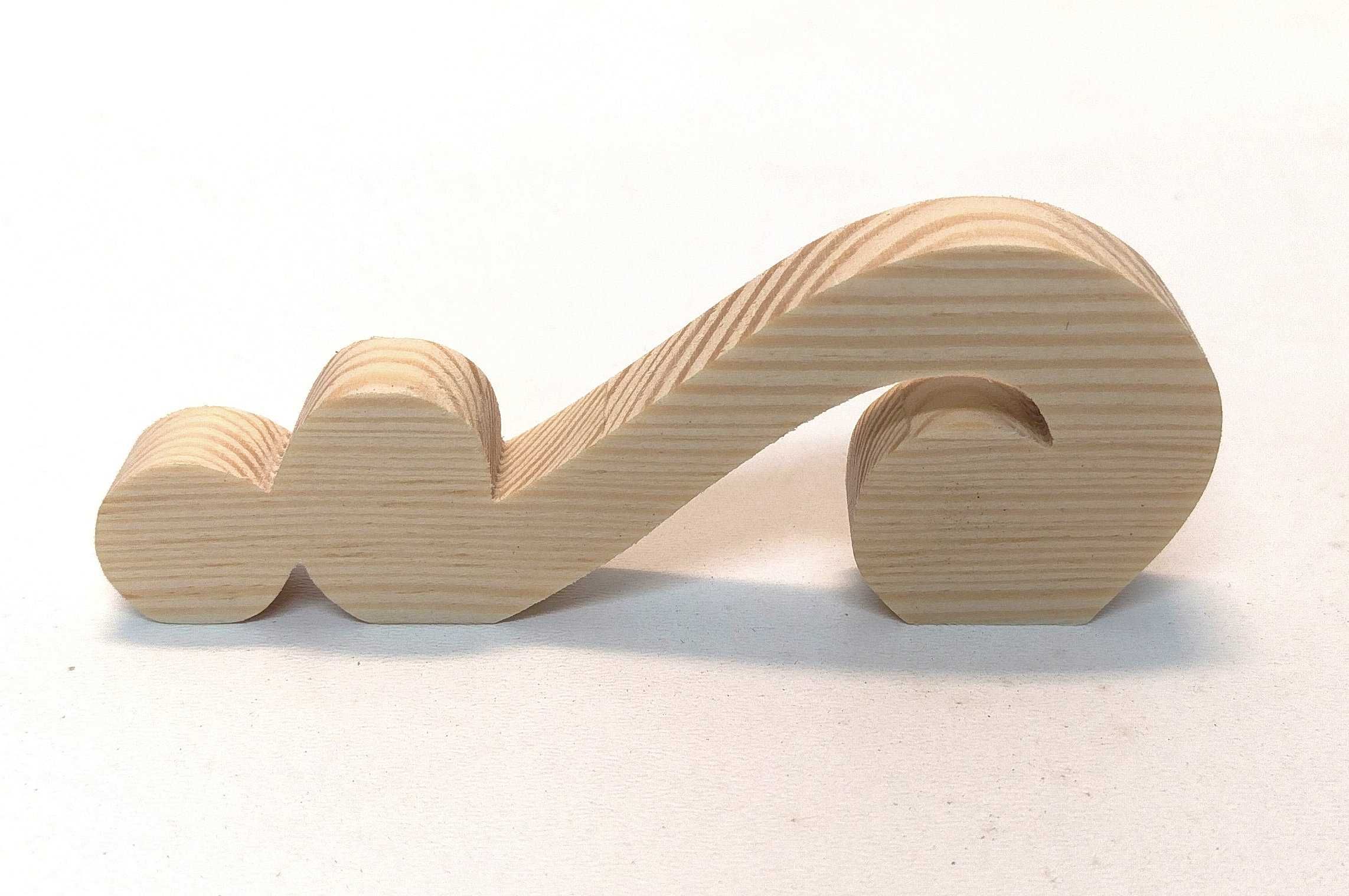 ornament drewniany dekor 10x4cm rzeźba ozdoba 2 SZTUKI