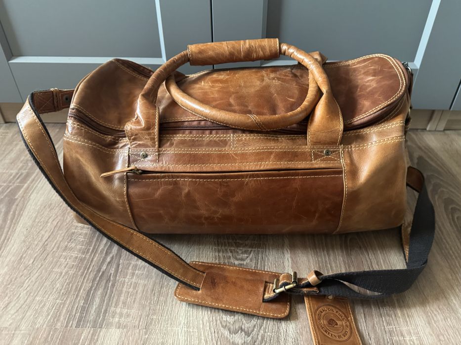 Cudowna torba podróżna! Skórzana! Retro! HIT! Unikat! Greenburry!