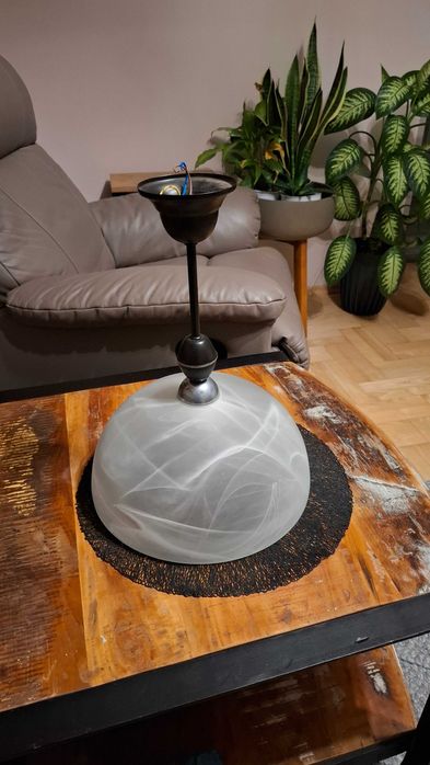 Stylowa lampa wisząca szklana 30cm.