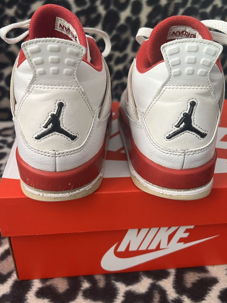 buty nike air jordan 4 alternate 89 białe czerwone