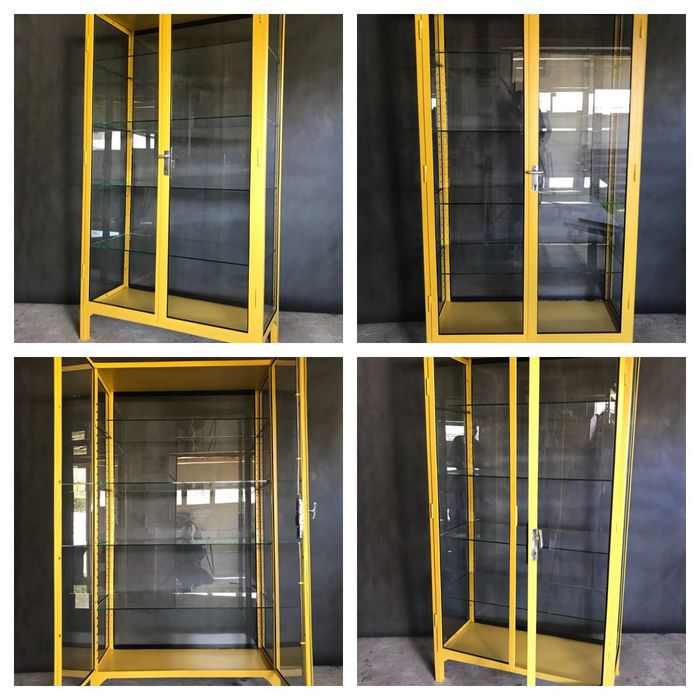 Szafa metalowa LOFT medyczna INDUSTRIALNA witryna szklana