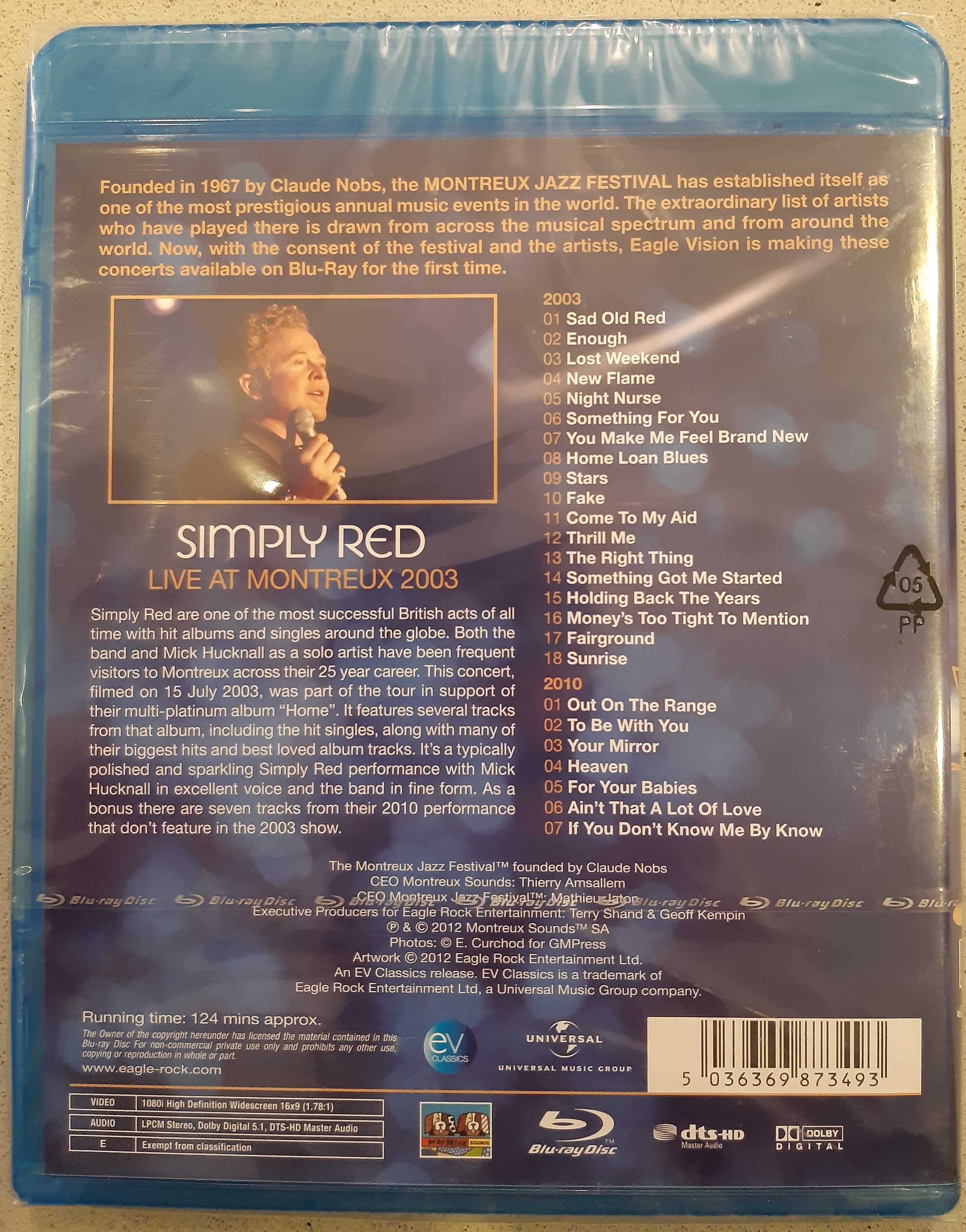 Simply Red Live at Montreux 2003 Blu ray nowa w folii