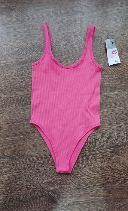 НОВІ Боді в рубчик (Primark) – Яскравий Рожевий та Кремовий (XS)