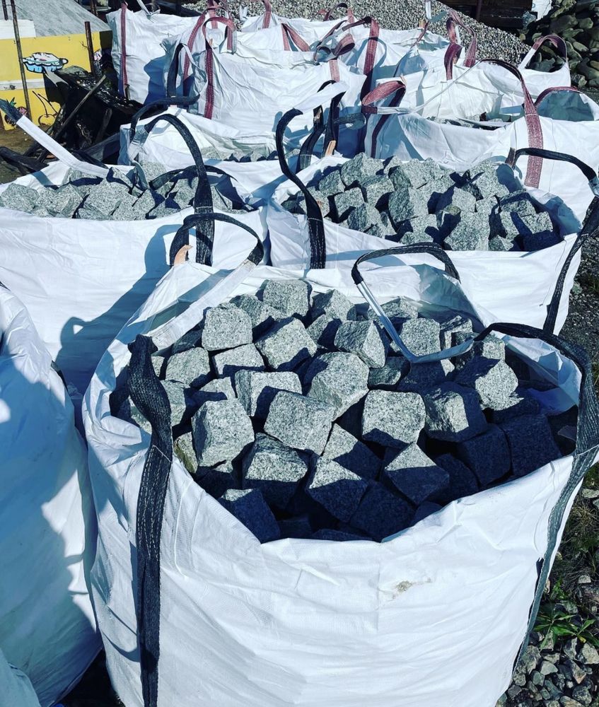 KOSTKA GRANITOWA Szary Granit 4x6, 7x9, 8x11, 10x10 Bruk Kamień Ruda
