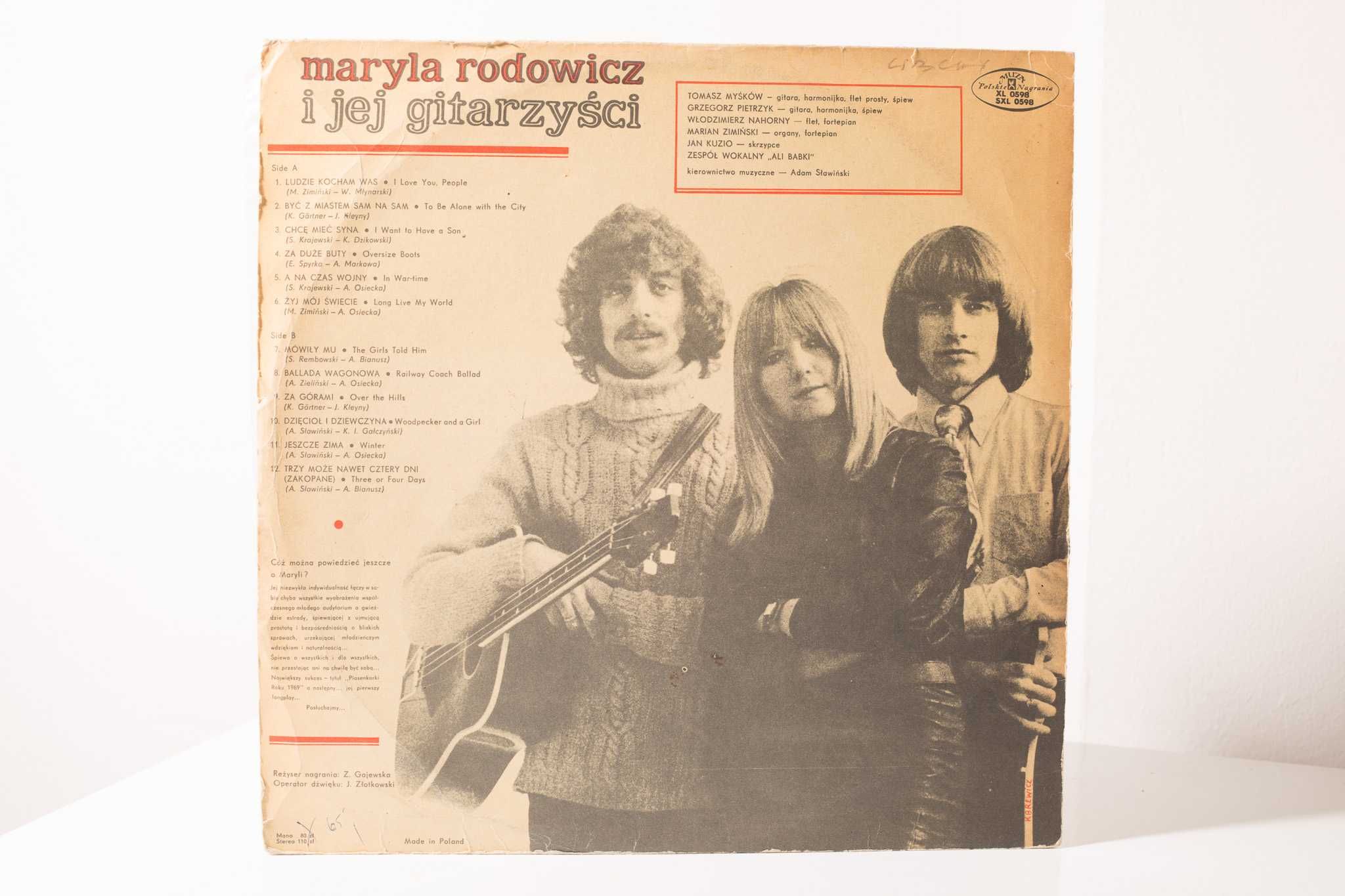 LP winyl Maryla Rodowicz I Jej Gitarzyści - Żyj Mój Świecie 1970 Db+