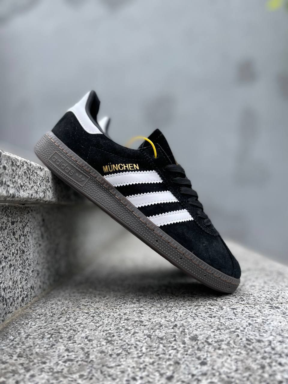 Круті чорні кеди Adidas Munchen Black & White