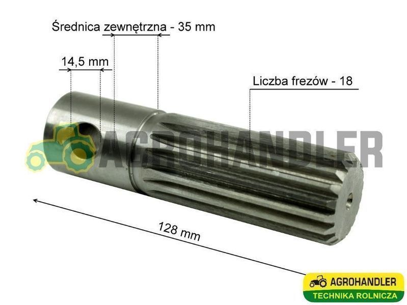 Wałek Zabieraka CLAAS 128 MM 18FR