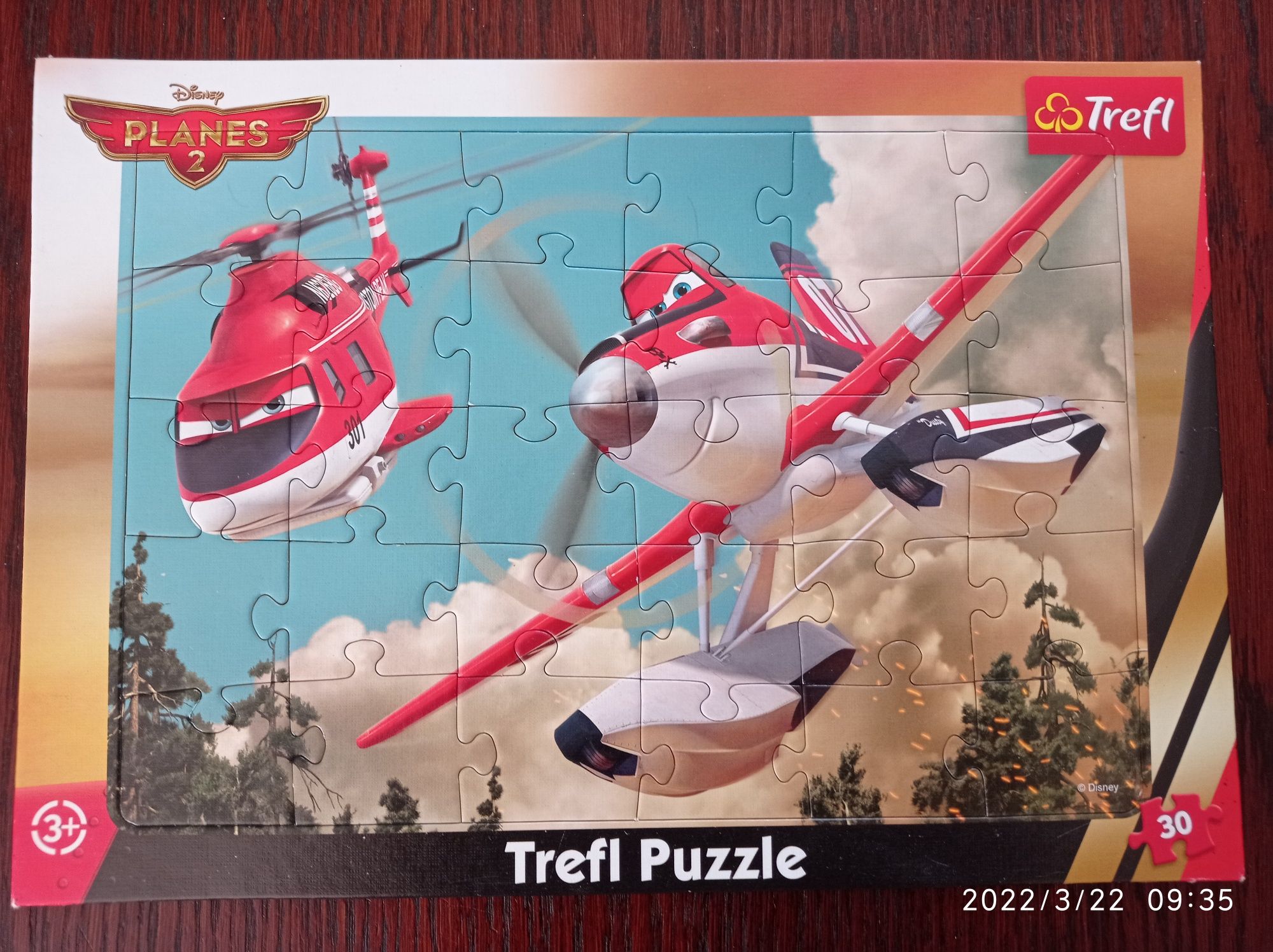 Puzzle w ramce Trefl 15 elementów samoloty Planes Dusty 2 zestawy