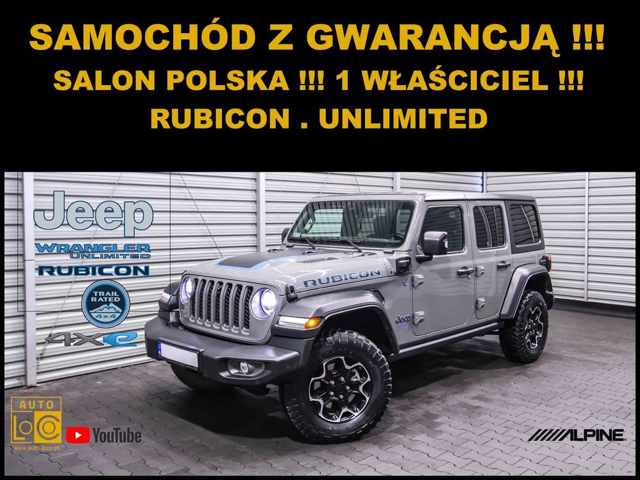 Jeep Wrangler Salon Polska + 1 Właściciel + 100% Serwis JEEP = BRUTTO VAT 23% !!