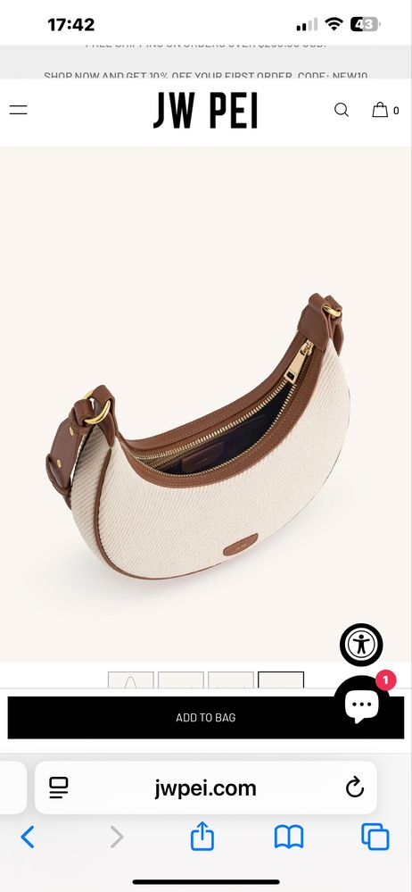 Сумка JW PEI Carly Medium Shoulder Bag - Brown Canvas