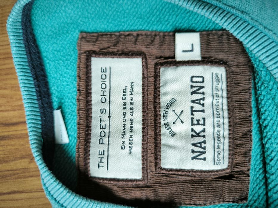 Naketano bluza męska L kotwice turkus sweatshirt