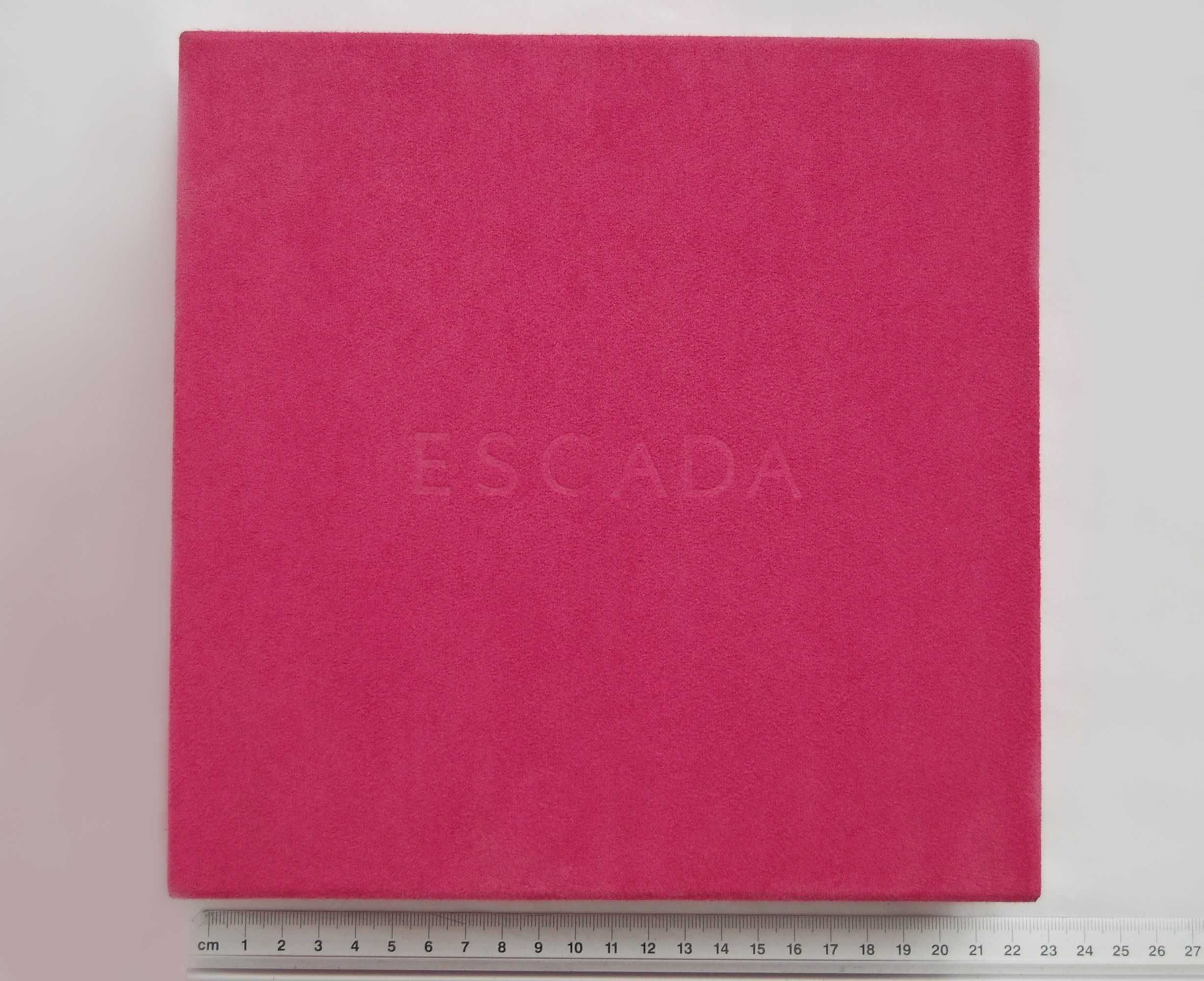 Pudełko na perfumy Escada, różowy welur, vintage