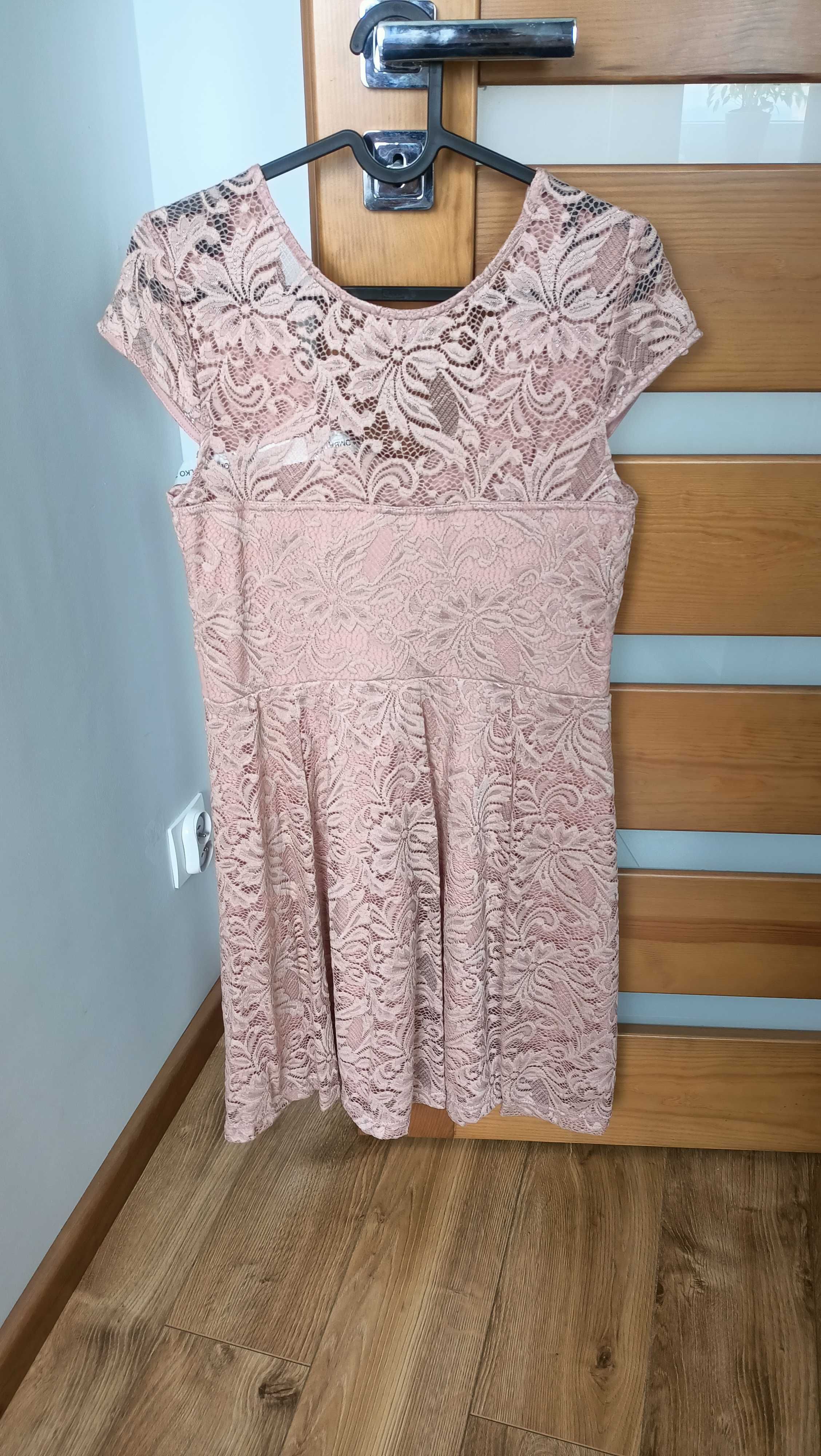 Sukienka, pudrowy róż, rozmiar 38