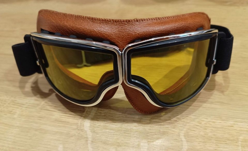 Okulary gogle retro PRL na motocykl