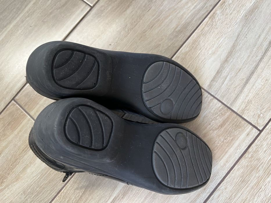 Kozaki czarne, damskie, skórzane