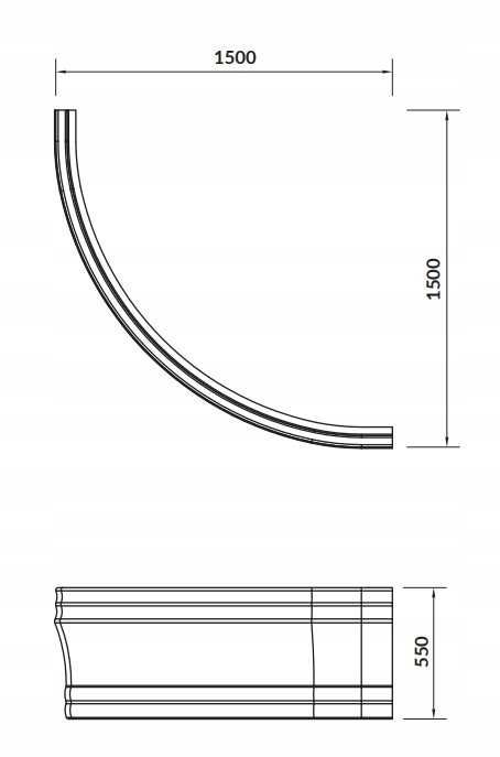 Cersanit Venus panel czołowy do wanny, 150 cm, uniwersalny, biały