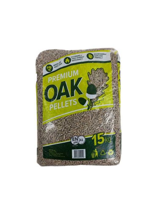 Pellet dębowy OAK 6 mm wysoka kaloryczność 19 MJ/kg. Super Jakość
